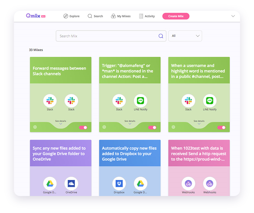 QMiix workflow automation interface supplied with the portfolio